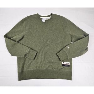 Champion Originals Mens Medium. Solid Crewneck Sweatshirt Logo‎ Army Green